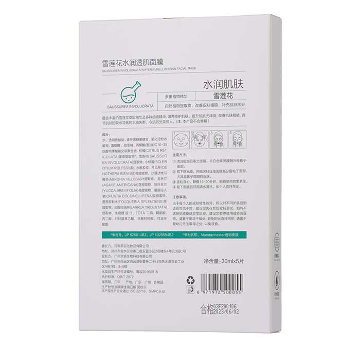 努麗雅雪蓮花水潤透肌面膜 努麗雅雪蓮花水潤透肌面膜
